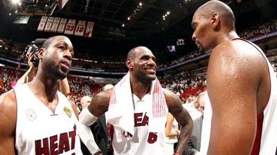 Дуэйн Уэйд, ЛеБрон Джеймс и Крис Бош