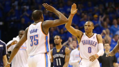 Кевин Дюрант и Рассел Уэстбрук (справа)