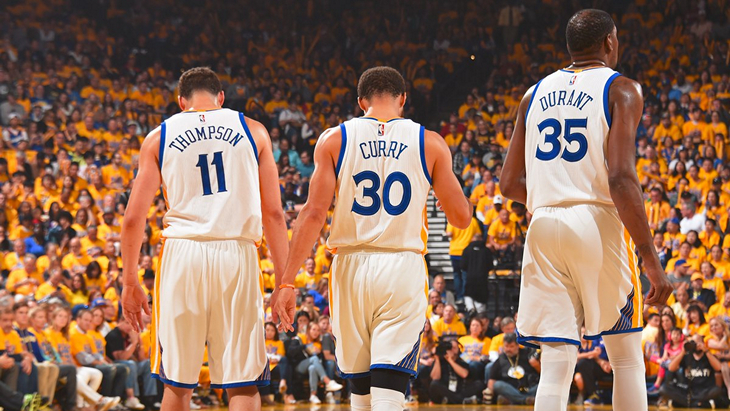 Клэй Томпсон, Стивен Карри и Кевин Дюрант
