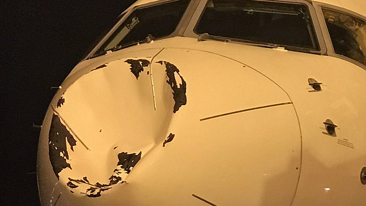 Поврежденный самолет «Оклахомы»