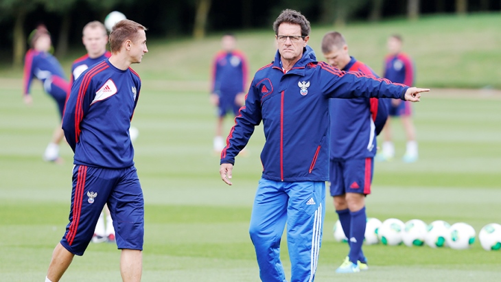 Капелло руководит командой на одном из последних тренировочных занятий