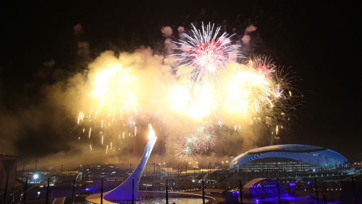 Салют на церемонии открытия ОИ-2014