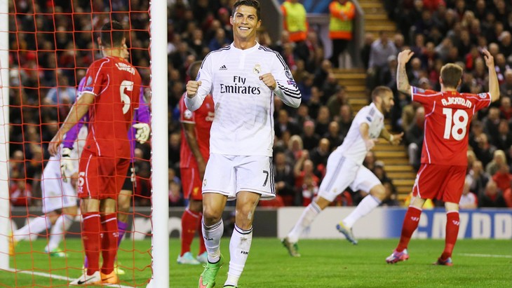 Криштиану Роналду забил гол в первом поединке с «Ливерпулем»