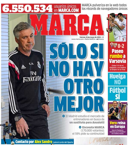 Главная страница газеты Marca