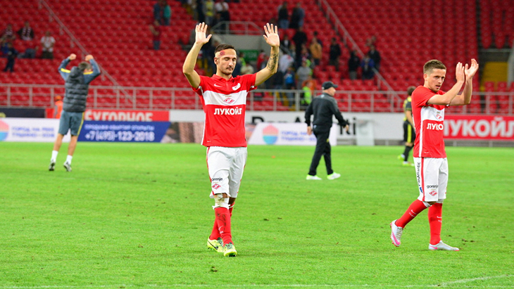 Футболисты «Спартака» после поражения от «Анжи»