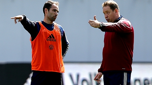 Роман Широков и главный тренер сборной России Леонид Слуцкий