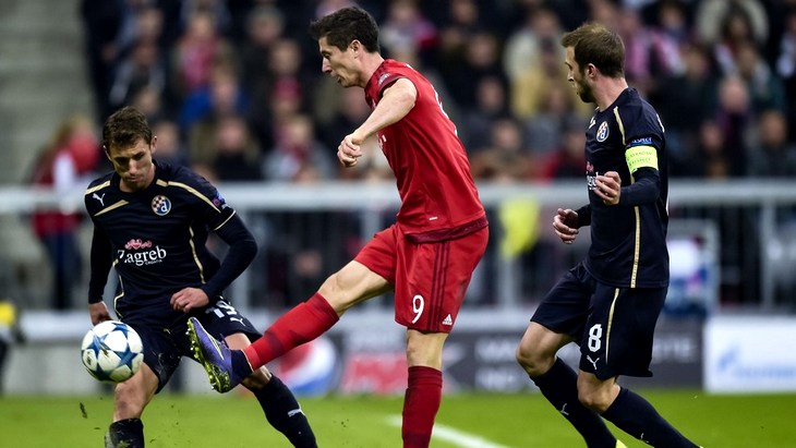 Роберт Левандовски трижды поразил ворота «Динамо» (Загреб) 