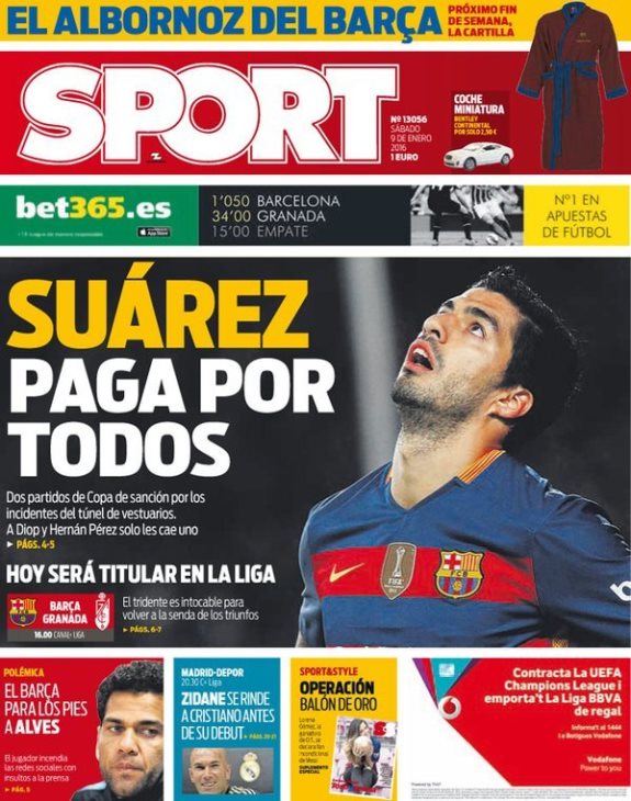Каталонское издание Sport не уделило Зизу должного внимания