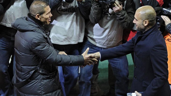 Дуэль Гвардиолы (слева) и Симеоне ожидается с большим нетерпением