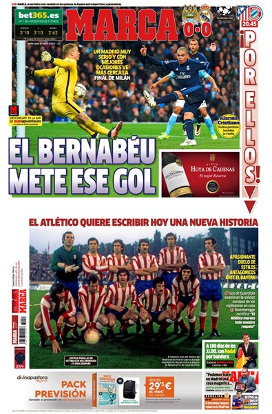 Первую полосу Marca поделили два мадридских клуба