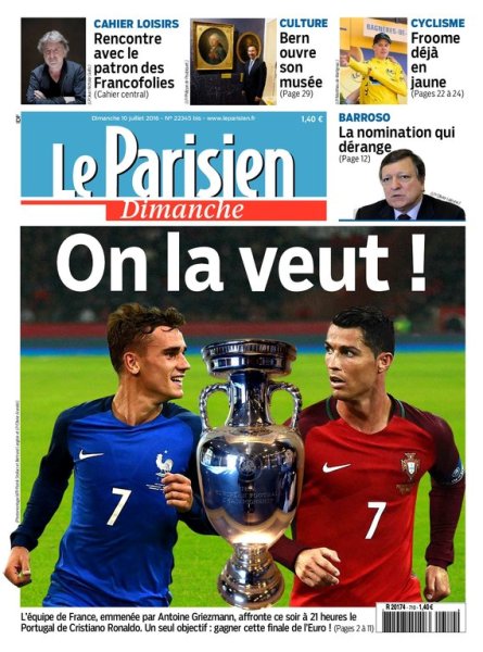 Первая полоса Le Parisien