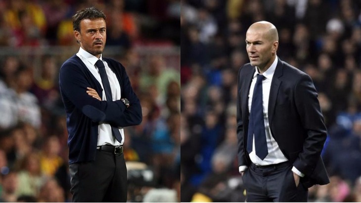 Луис Энрике (слева) и Зинедин Зидан второй год кряду борются за титул Луис Энрике (слева) и Зинедин Зидан второй год кряду борются за титул