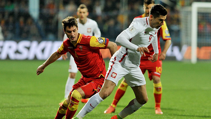 Фрагмент матча Польша — Черногория