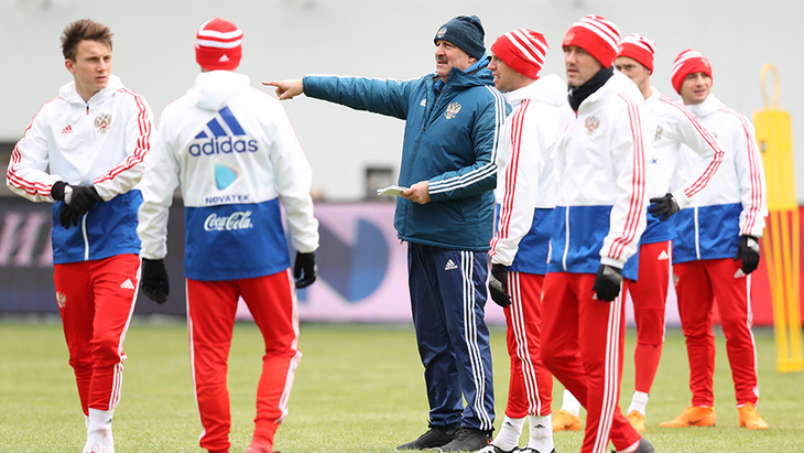 Тренировка сборной России