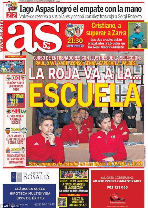 Первая полоса газеты AS