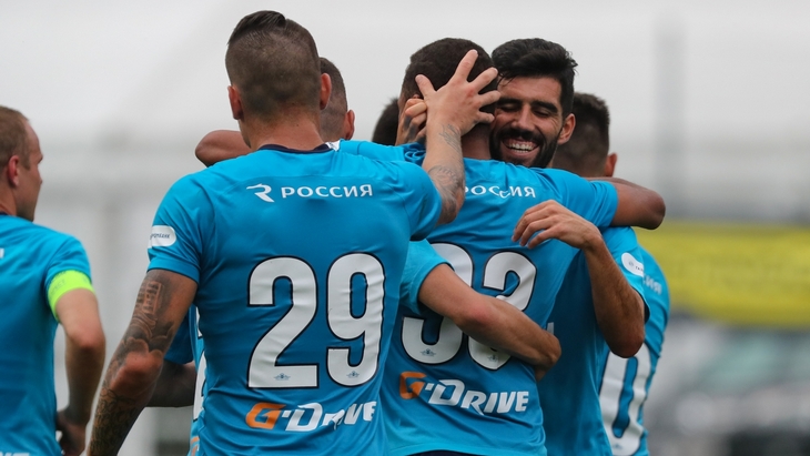 «Зенит» празднует гол в ворота «Динамо»