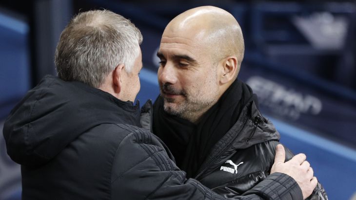 Уле-Гуннар Сульшер и Пеп Гвардиола Уле-Гуннар Сульшер и Пеп Гвардиола