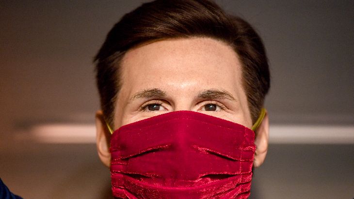 Лицо восковой фигуры Лионеля Месси в Берлине