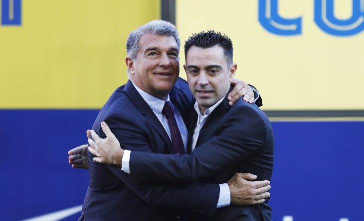 Жоан Лапорта и Хави