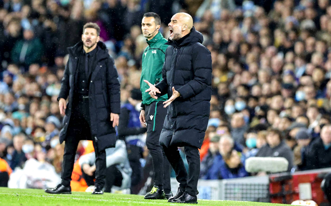 Хосеп Гвардиола и Диего Симеоне во время матча