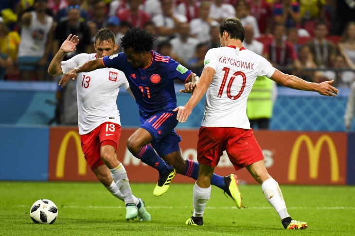 Фрагмент матча Польша — Колумбия на ЧМ-2018