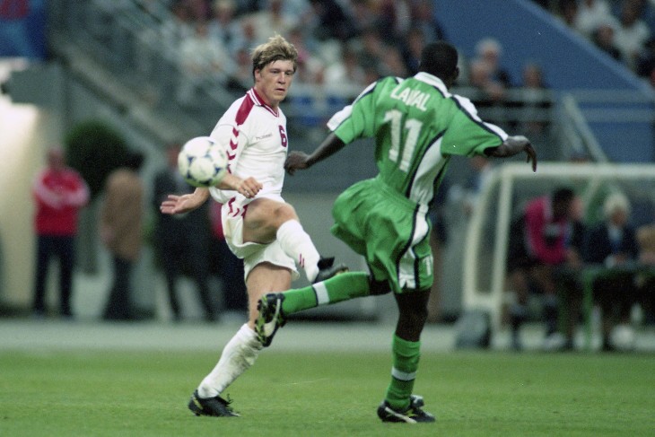 Фрагмент матча 1/8 финала чемпионата мира Дания — Нигерия