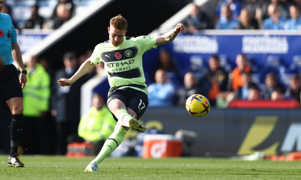 Де Брюйне забивает со штрафного