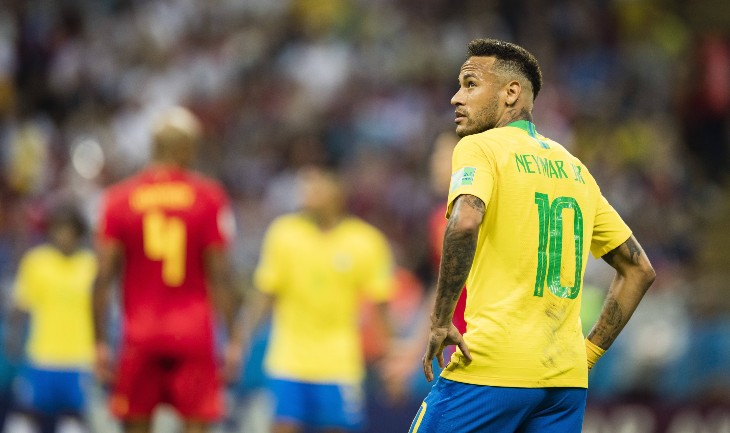 Неймар в четвертьфинале чемпионата мира 2018 года против Бельгии