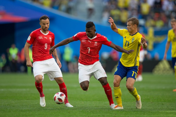 Фрагмент матча 1/8 финала чемпионата мира Швейцария — Швеция