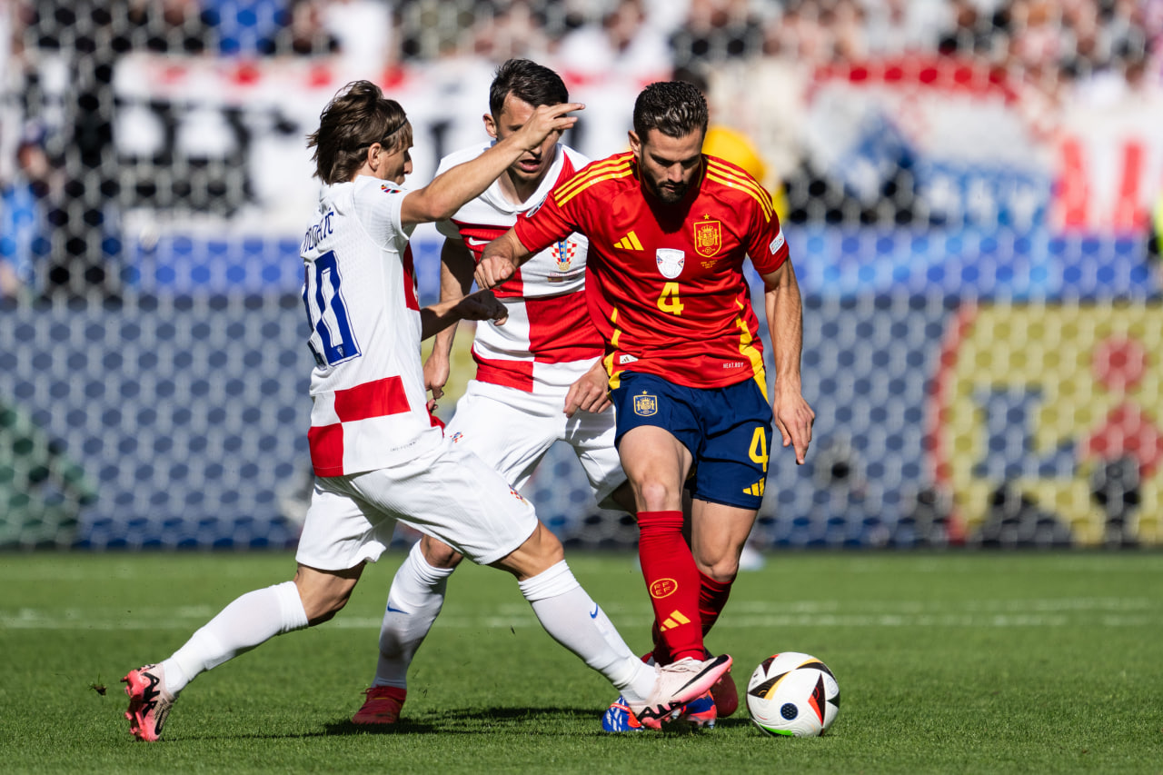 Фрагмент матча Испания — Хорватия