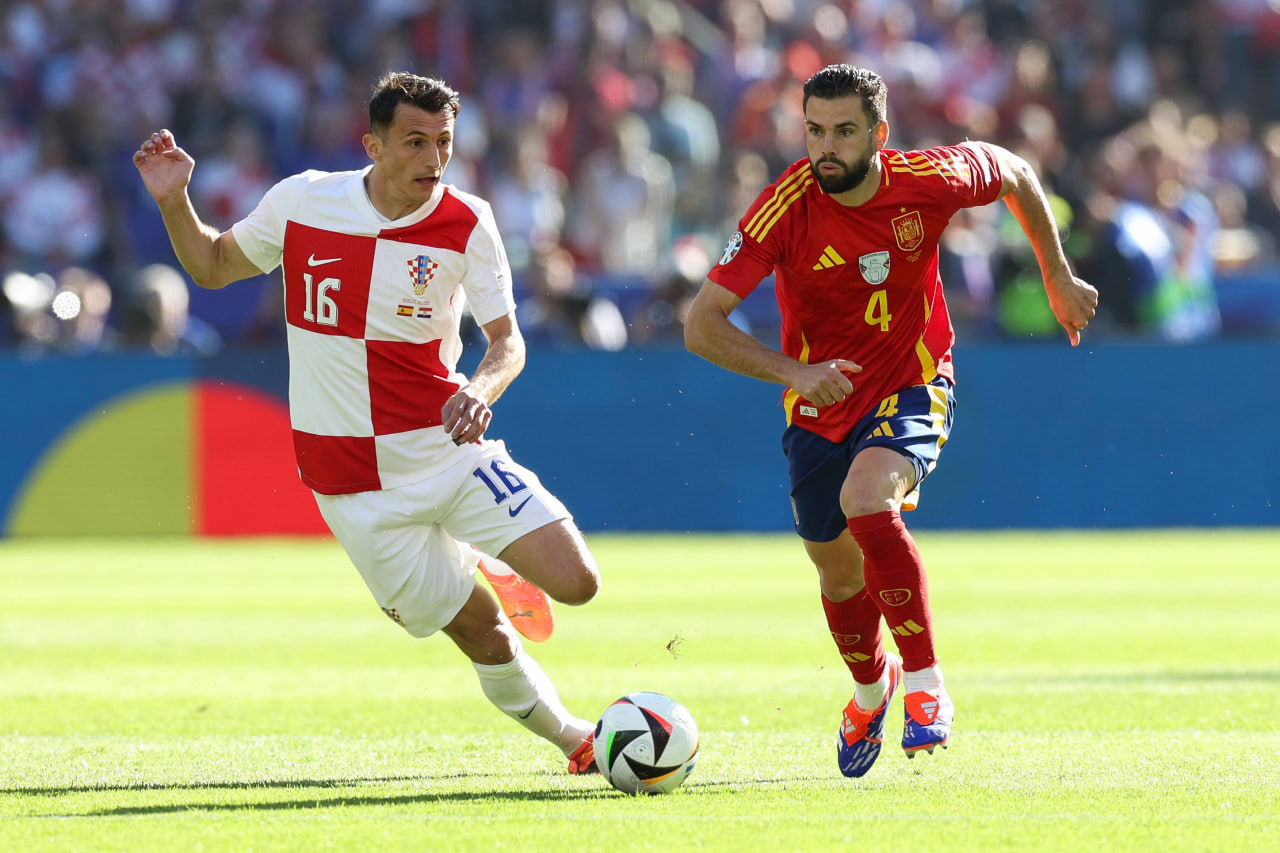 Фрагмент матча Испания — Хорватия