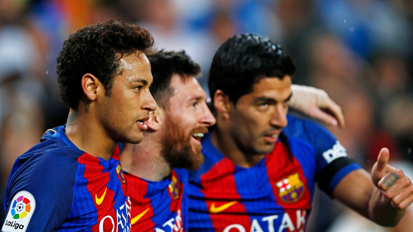 Неймар, Лионель Месси и Луис Суарес