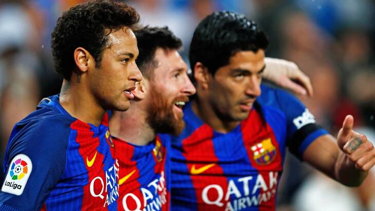 Неймар, Лионель Месси и Суарес