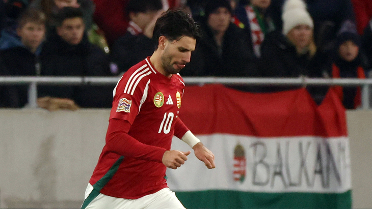 Доминик Собослаи — игрок сборной Венгрии Доминик Собослаи — игрок сборной Венгрии