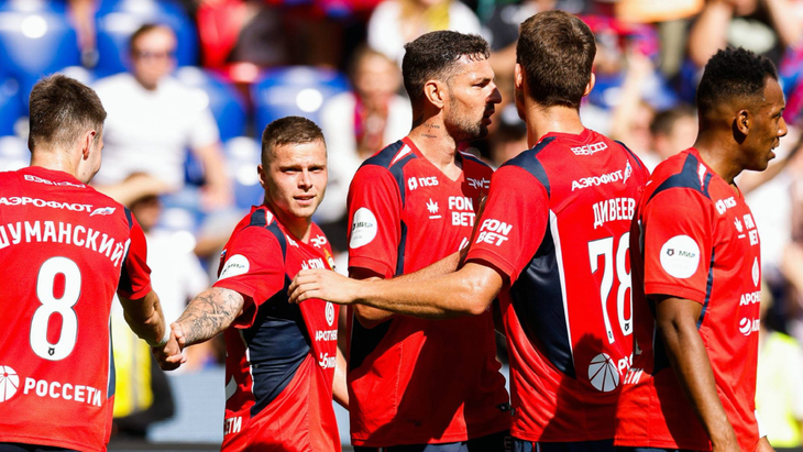 Игроки ЦСКА празднуют гол Игроки ЦСКА празднуют гол