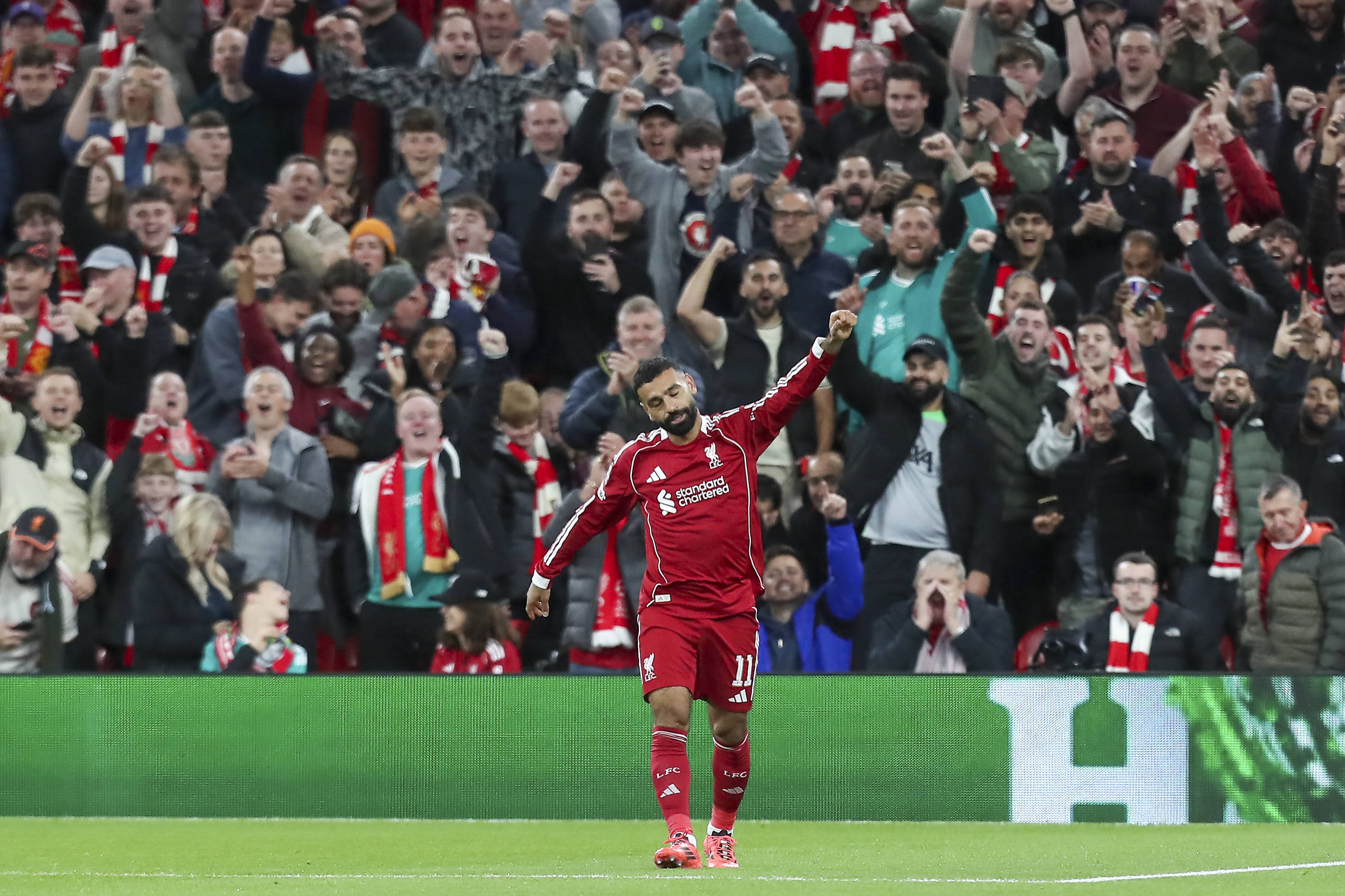 Салах празднует забитый гол