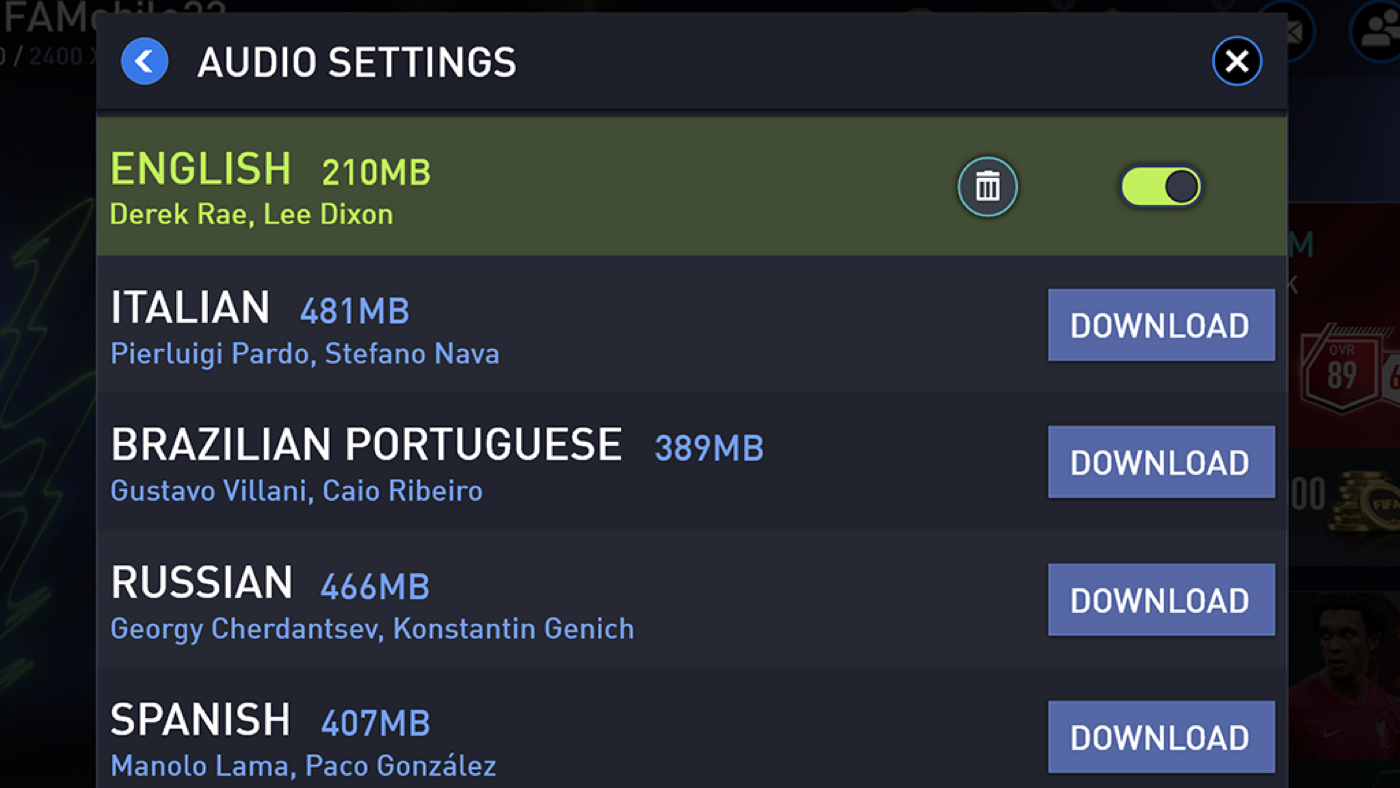 Файлы комментариев в FIFA Mobile