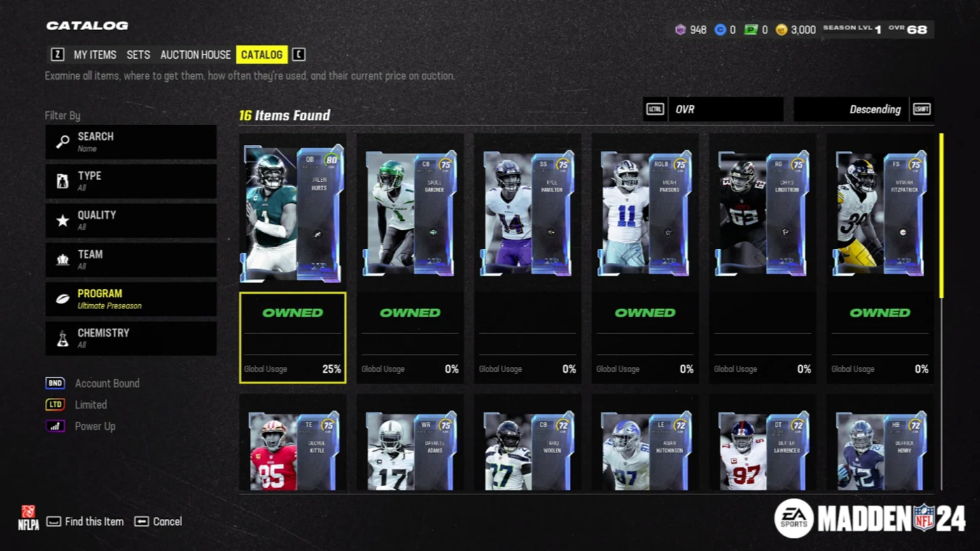 Режим MUT в Madden NFL 24