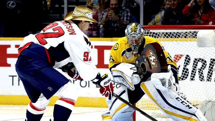 Евгений Кузнецов с разрешения Александра Овечкина исполнял буллит на Матче звезд в ковбойской шляпе