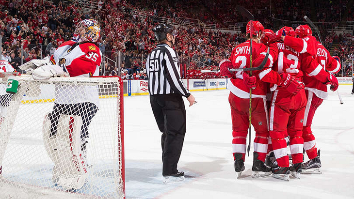 Радость хоккеистов «Детройта»