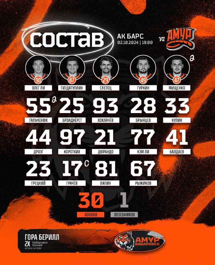 Состав «Амура» 