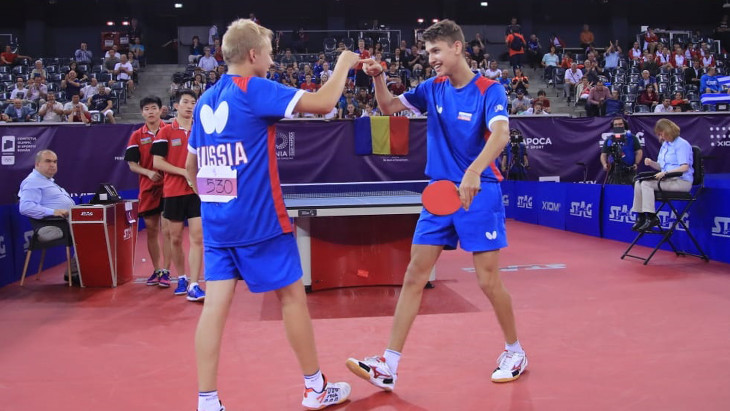 Лев Кацман и Макcим Гребнев на юношеском ЧЕ-2018