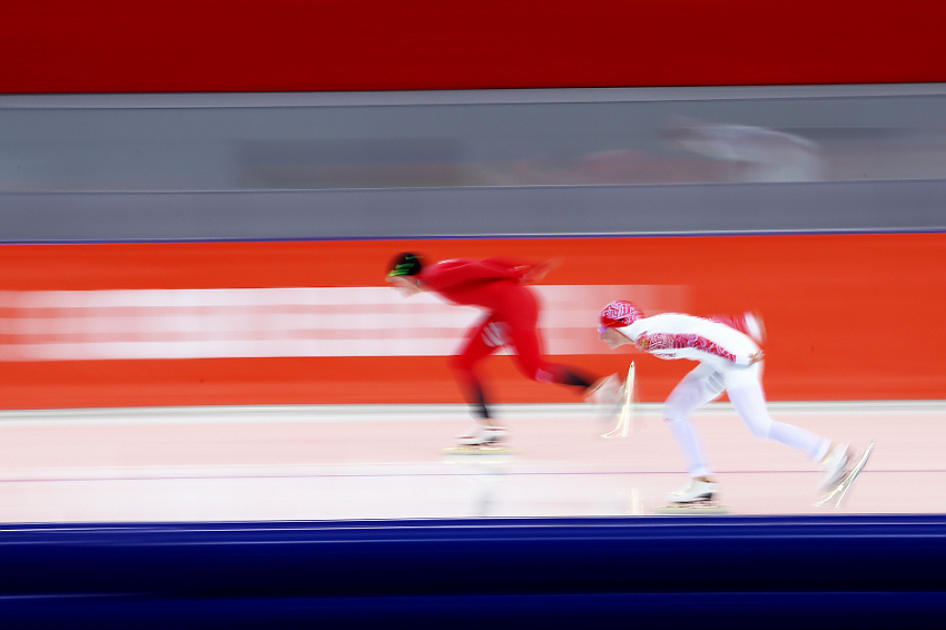 Женский финал бега на коньках на 5000 метров. Граф — четвертая