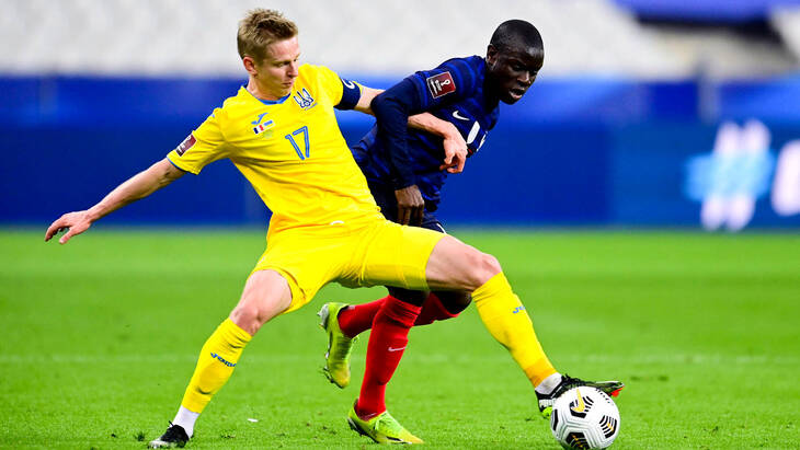 Сборная Украины в первом матче отбора на ЧМ-2022 сыграла вничью с Францией