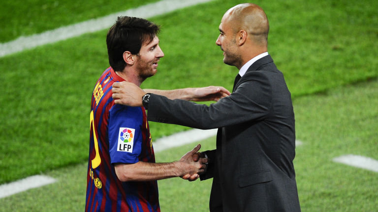 Хосеп Гвардиола и Лионель Месси