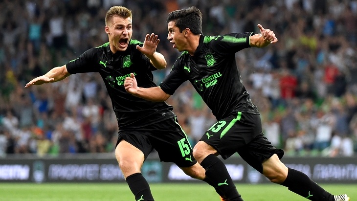 В первом матче «Краснодар» выиграл у «Люнгбю» со счетом 2:1