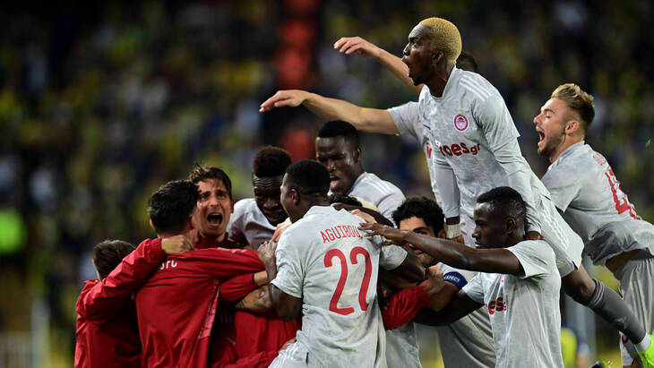 «Олимпиакос» забивал хотя бы один гол в каждом матче группового этапа Лиги Европы