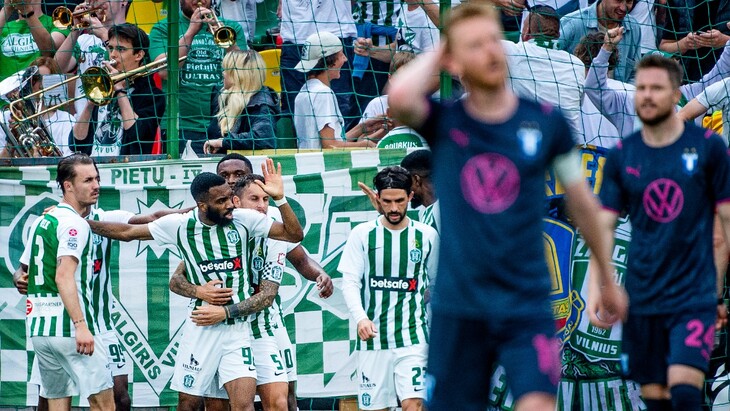 Фрагмент матча «Жальгирис» — «Мальмё». Отбор Лиги чемпионов