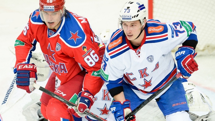 борьба на пятачке  в матче ЦСКА — СКА